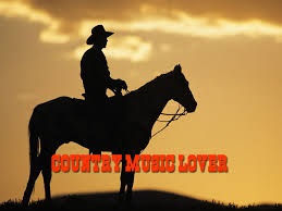 Kowboj na koniu i napis Country Music Lover
