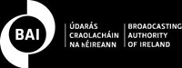 biało-czarne logo BAI (Broadcasting Authority of Irleand)