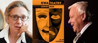 banner ze zdjęciem Mai Komorowskiej, plakatem Festiwalu Dwa Teatry - Sopot 2015 oraz zdjęciem Mariana Opani