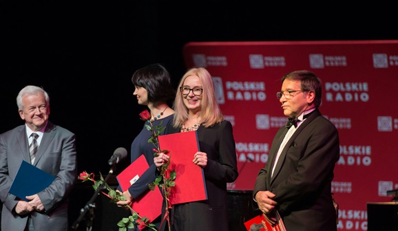 Od lewej: prof. Janusz Kawecki, członek KRRiT, Marta Rebzda, Alicja Grembowicz, Wojciech Markiewicz (fot. Wojciech Kusiński)