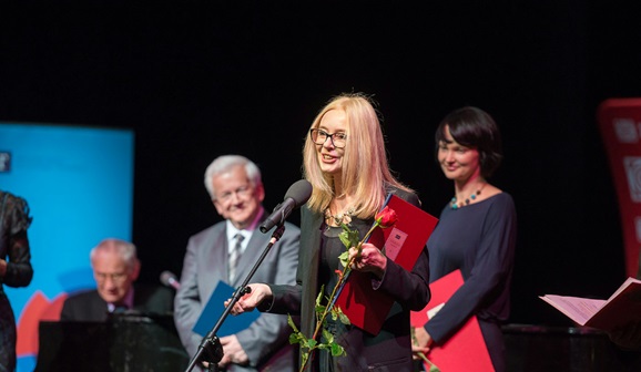 Od lewej: Leszek Długosz, prof. Janusz Kawecki, członek KRRiT, Alicja Grembowicz, Marta Rebzda (fot. Wojciech Kusiński)