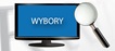 baner krrit z telewizorem, lupą i napisem wybory