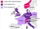 Mapka Europy obrazująca sytuację DAB+