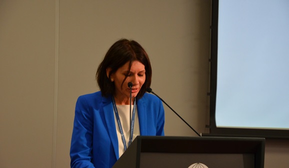 Barbara Stachowiak, Director of Public Media Department of the National Broadcasting Council , reads out a letter from Witold Graboś - Deputy Chairman of the National Broadcasting Council (fot. S.Maksymowicz/KRRiT)