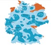 Mapa pokrycia Niemiec sygnałem cyfrowym DAB+