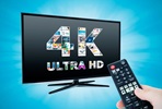 ekran telewizora z napisem 4K ultra HD